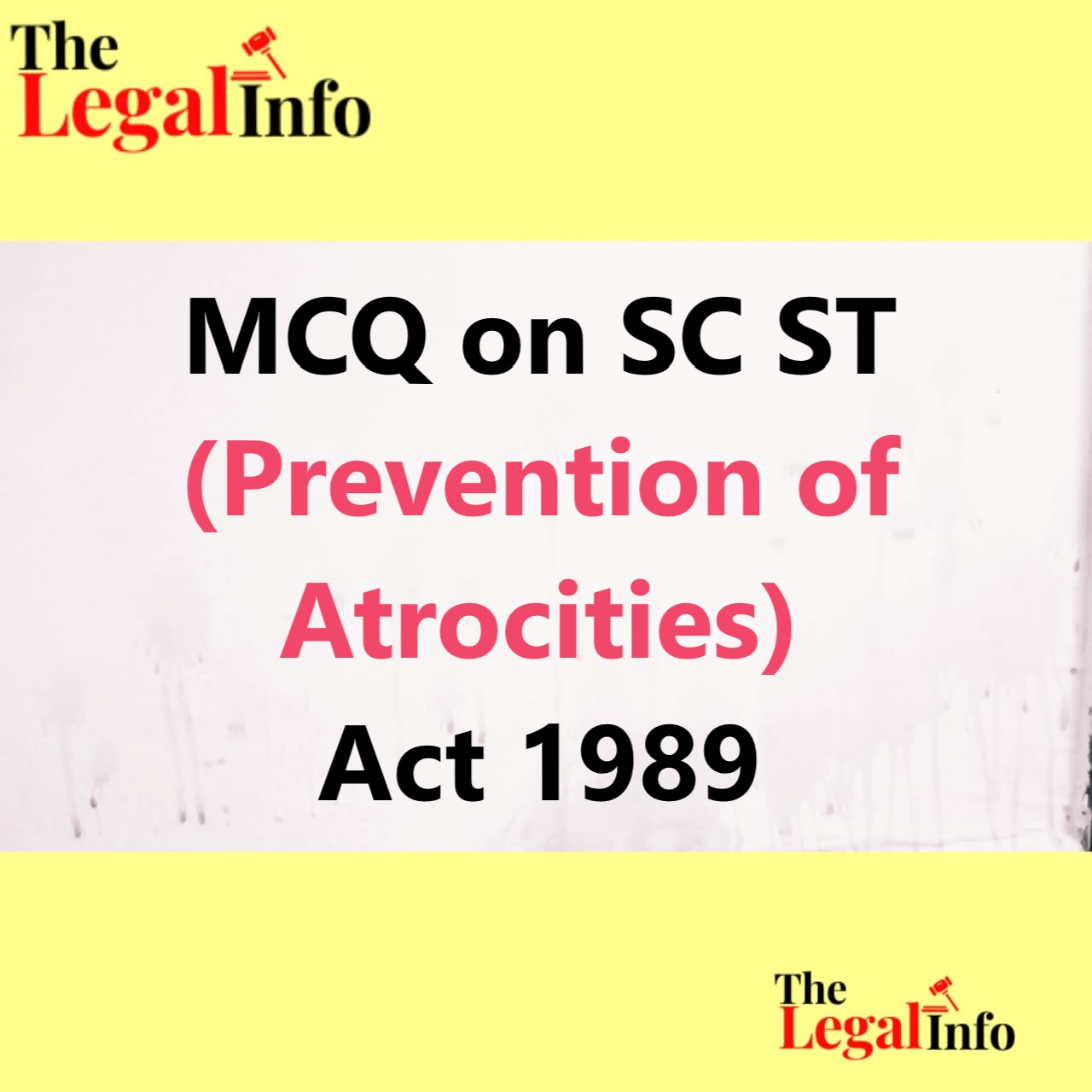 MCQ On SC ST (Prevention Of Atrocities) Act 1989 - The Legal Info