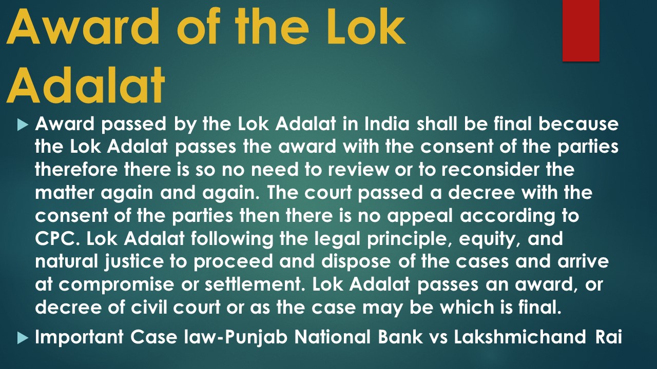 PPT On Lok Adalat In India - The Legal Info